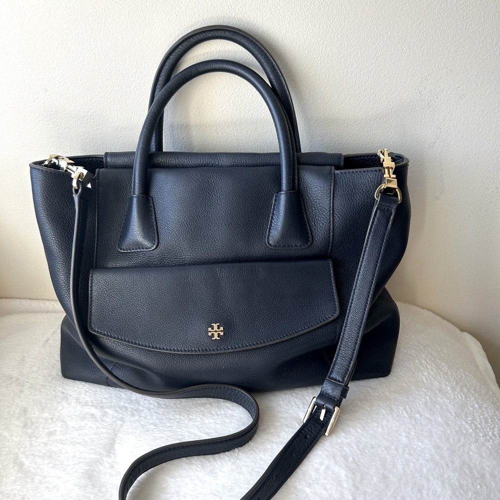 TORY BURCH Kira Satchel Crossbody Bag, Navy